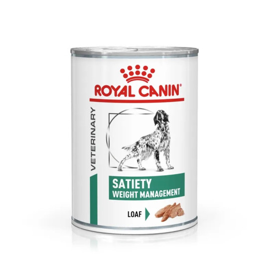 Royal Canin Veterinary Canine Satiety Weight Management Mousse – Hrană Umedă Dietetică pentru Câini cu Exces de Greutate, 410 g